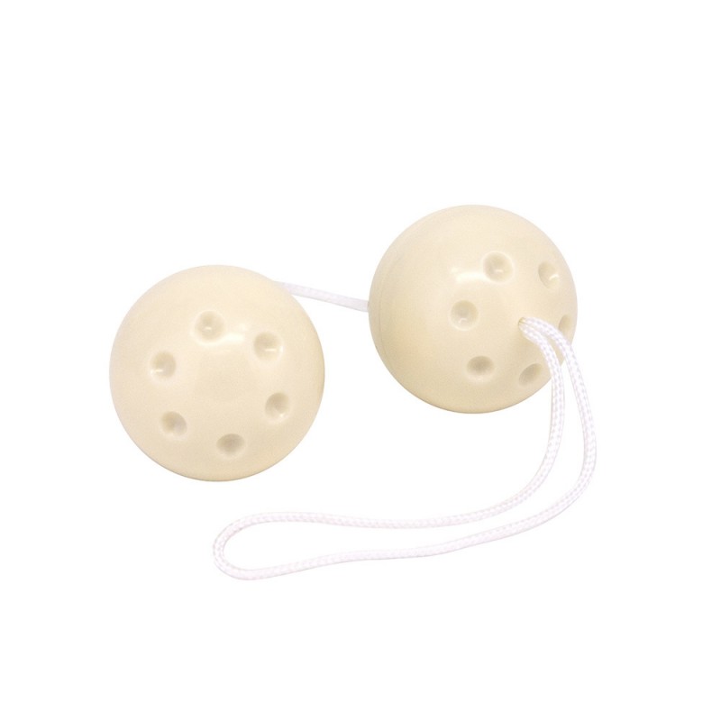 Duo Balls Kegel Exercisers Hard Plastic Box - White